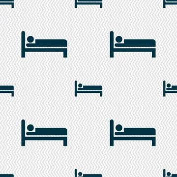 Hotel icon sign. Seamless pattern with geometric texture. Stockillustratie