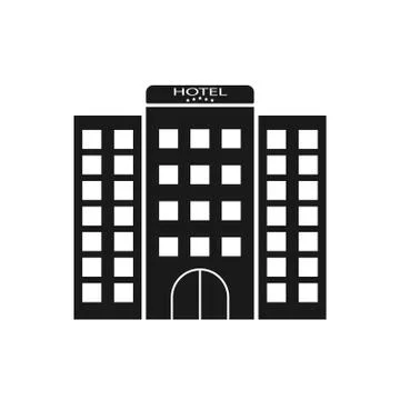 Hotel icon, simple design for website or app, simple design Ilustración de archivo
