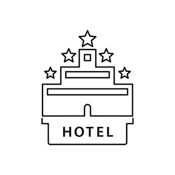 Hotel icon simple flat style vector illustration Illustrazione stock