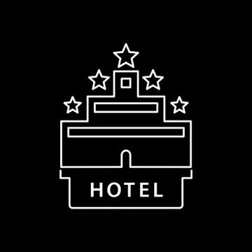 Hotel icon simple flat style vector illustration Stock Illustration