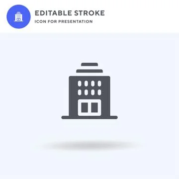 Hotel icon vector, filled flat sign, solid pictogram isolated on white, logo  Stock Illustration