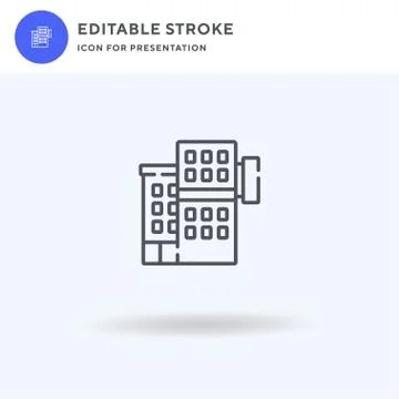 Hotel icon vector, filled flat sign, solid pictogram isolated on white, logo Stock Illustration