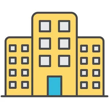 Hotel icon vector high building exterior design Stock Illustration