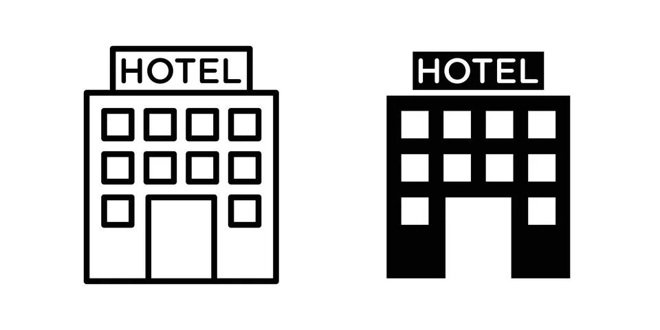 Hotel icon vector symbol graphics Stock Illustration
