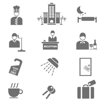 Hotel icons Stock Illustration
