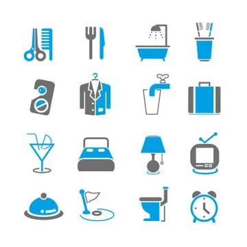 Hotel icons Stock Illustration