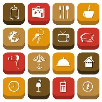 Hotel icons Stock Illustration