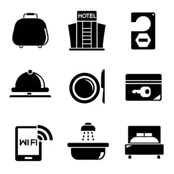 Hotel icons Stock Illustration