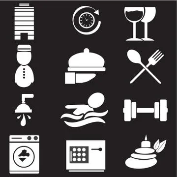 Hotel icons 스톡 일러스트