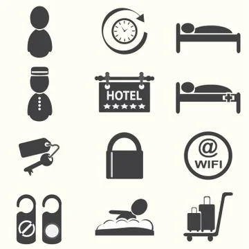 Hotel icons Stockillustratie