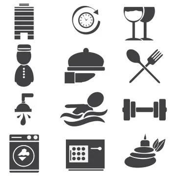Hotel icons Stockillustratie