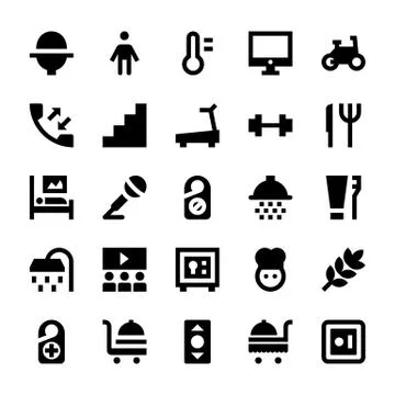 Hotel Icons Stock Illustration