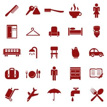 Hotel icons Stock Illustration