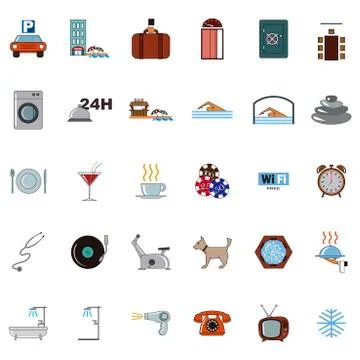 Hotel icons Stock Illustration