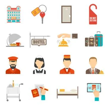 Hotel Icons Set Illustrazione stock