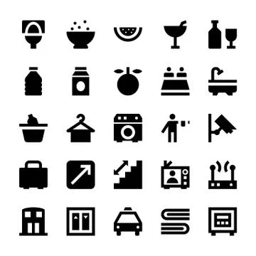 Hotel Icons Set Illustrazione stock