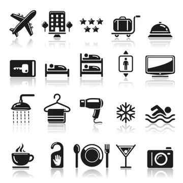 Hotel icons set1. vector eps 10 Stock Illustration