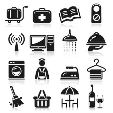 Hotel icons set4. vector eps 10 Ilustração Stock