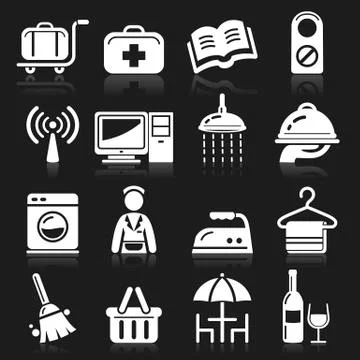 Hotel icons set4. vector eps 10 Stock Illustration
