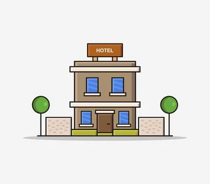 Hotel illustrated on background Stock Illustration
