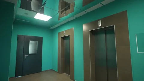 Hotel, the interior of empty office space, view of a elevator hall, a walk Stock Footage 246288431