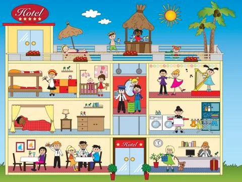 Hotel interior Stock Illustration