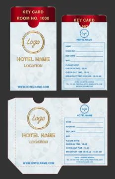 Hotel key card holder folder package template Stock Illustration