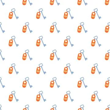 Hotel key seamless pattern illustrating hospitality and access Stock Illustration