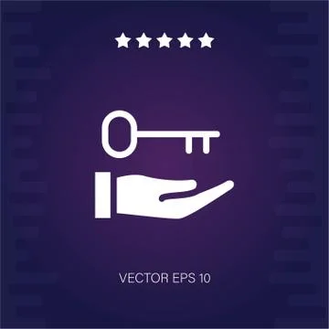 Hotel key vector icon Illustrazione stock