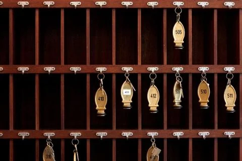 Hotel keys Stock Photos