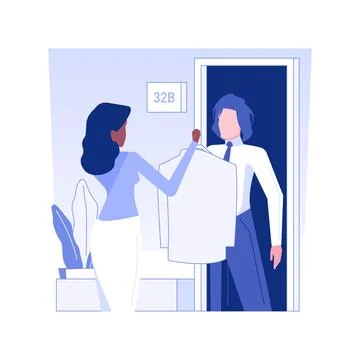 Hotel laundry service isolated concept vector illustration. Ilustración de archivo