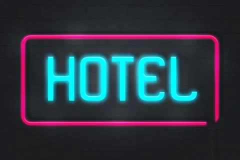 Hotel Light Sign Background Stock Illustration
