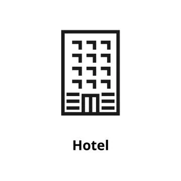 Hotel line icon Illustrazione stock