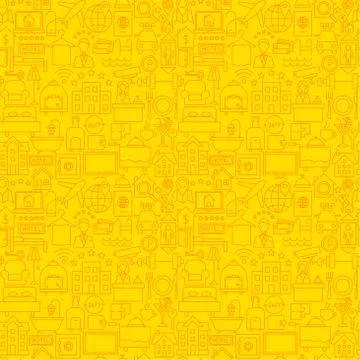 Hotel Line Seamless Pattern Stock Illustration