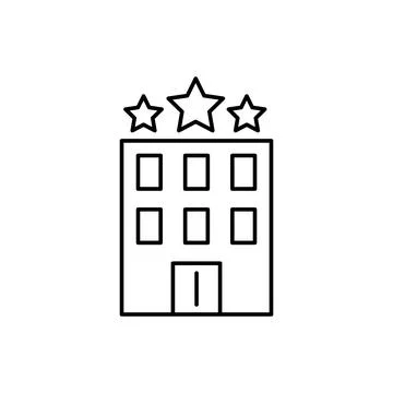 Hotel linear icon on white background. Vector illustration Stock Illustration