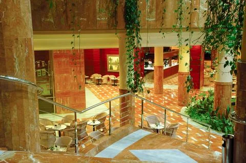 Hotel lobby and stairs Stock Photos