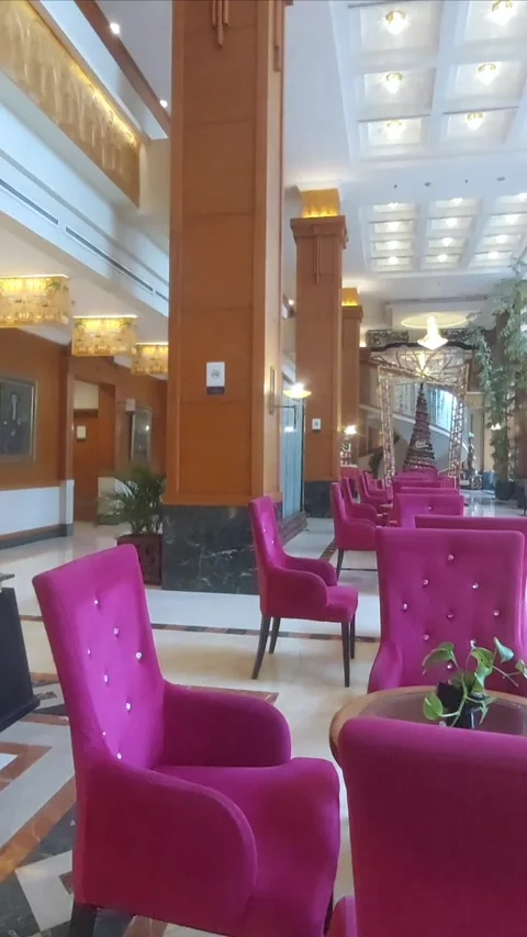 Hotel Lobby in Holiday 스톡 동영상 296685591