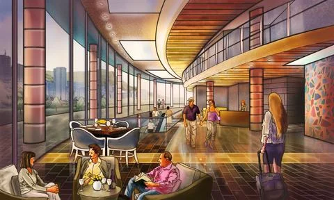HOTEL LOBBY Stock Illustration