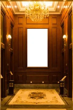 Hotel Lobby Rectangular White Mockup City Advertisement Foto stock