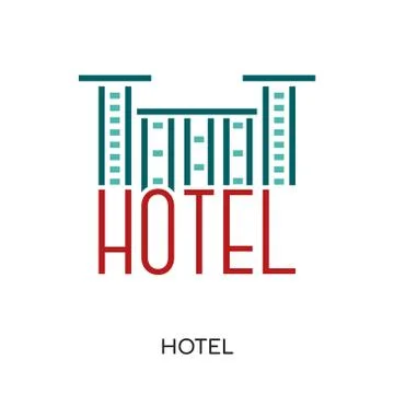 Hotel logo image isolated on white background for your web, mobile and app de Ilustración de archivo