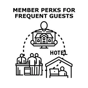 Hotel loyalty program offering member perks to frequent guests Stock Illustration