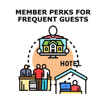 Hotel loyalty program offering member perks to frequent guests Illustration