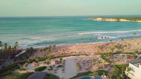 Hotel Macao Beach Punta Cana. Dominican Republic. Aerial drone view Stock Footage 242943593