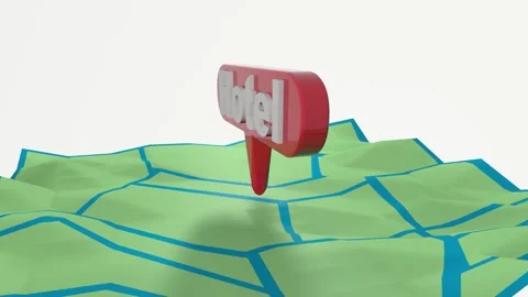 Hotel, marker on the map. Concept symbol for hotel, hostel, travel, housing rent Stock Footage 232132166