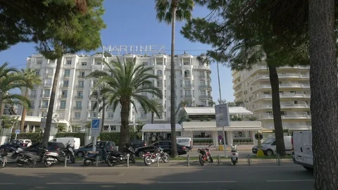 Hotel Martinez on Boulevard de la Croisette Stock Footage 87581783
