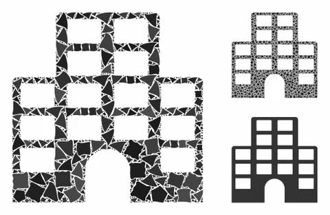 Hotel Mosaic Icon of Bumpy Pieces Illustrazione stock