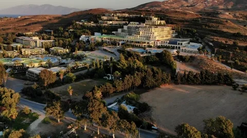 Hotel in mountain at sunset Stock Footage 138089116