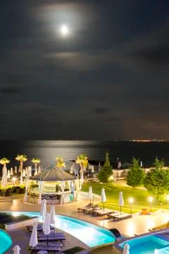 Hotel in the night Stock Photos