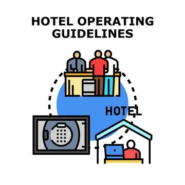 Hotel operating guidelines concept vector illustration Stock Illustration