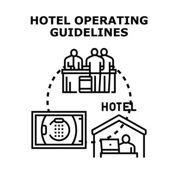 Hotel operating guidelines concept vector illustration Stock Illustration